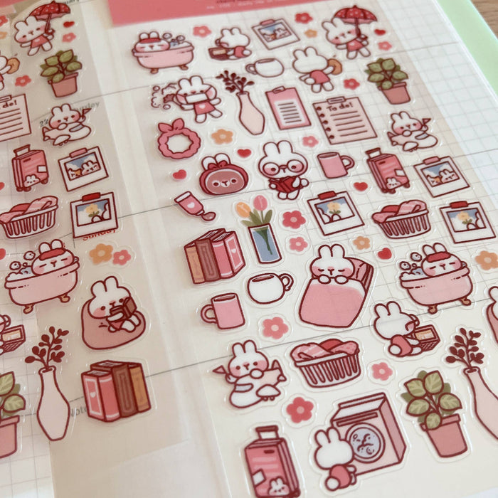 Daily Life of Rabbit Clear Sticker Sheet