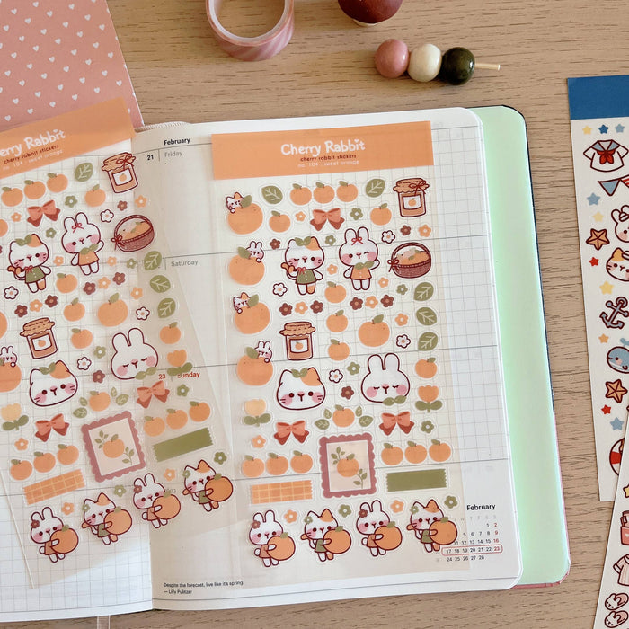 Sweet Orange Clear Sticker Sheet