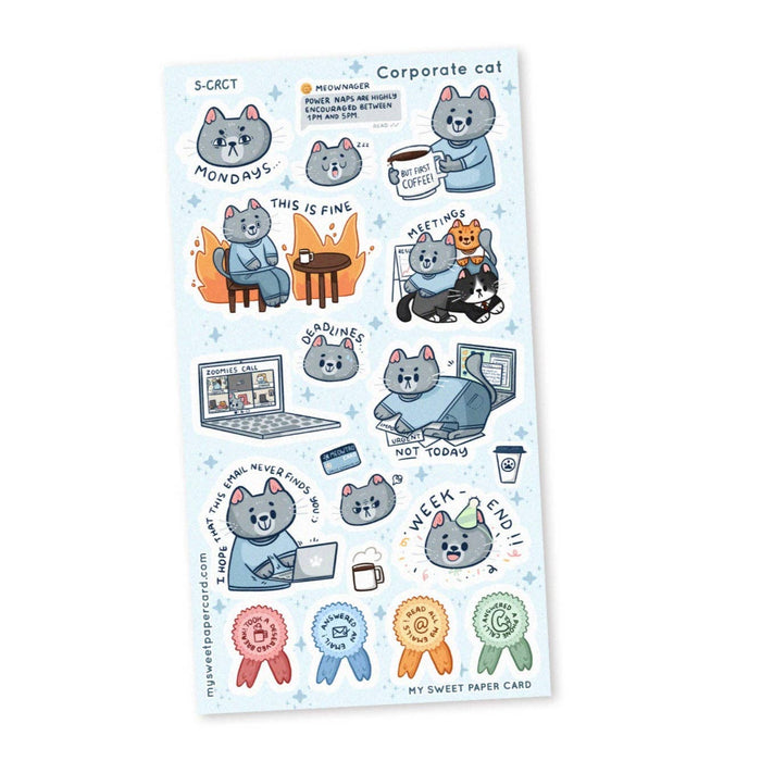Corporate Cat Sticker Sheet