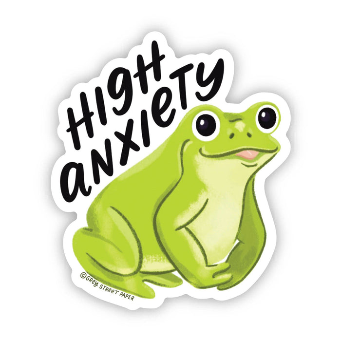 High Anxiety Frog Vinyl Sticker