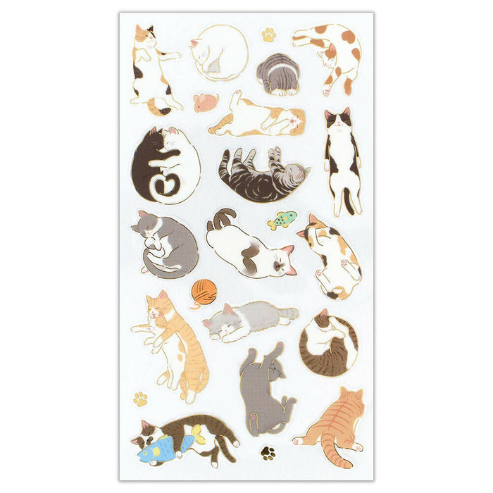 Clear Foil Stamped Stickers - Sleeping Cats