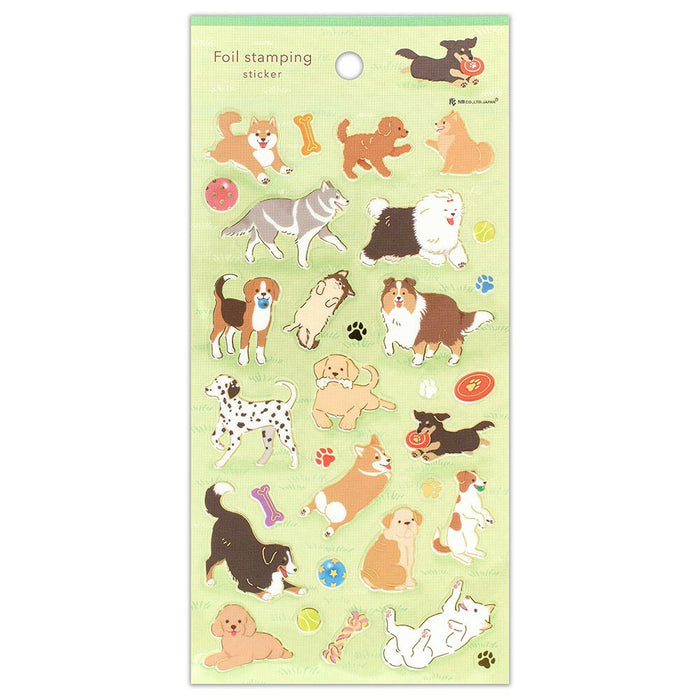 Clear Foil Stamped Stickers - Dog Park