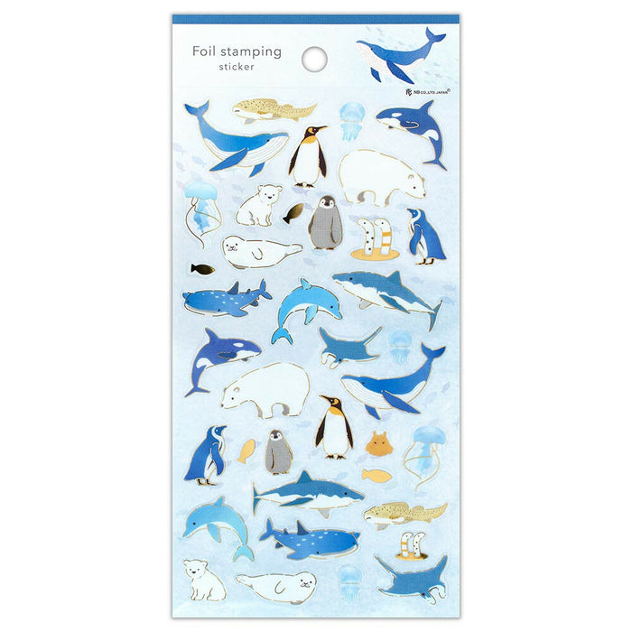 Clear Foil Stamped Stickers - Sea Creatures