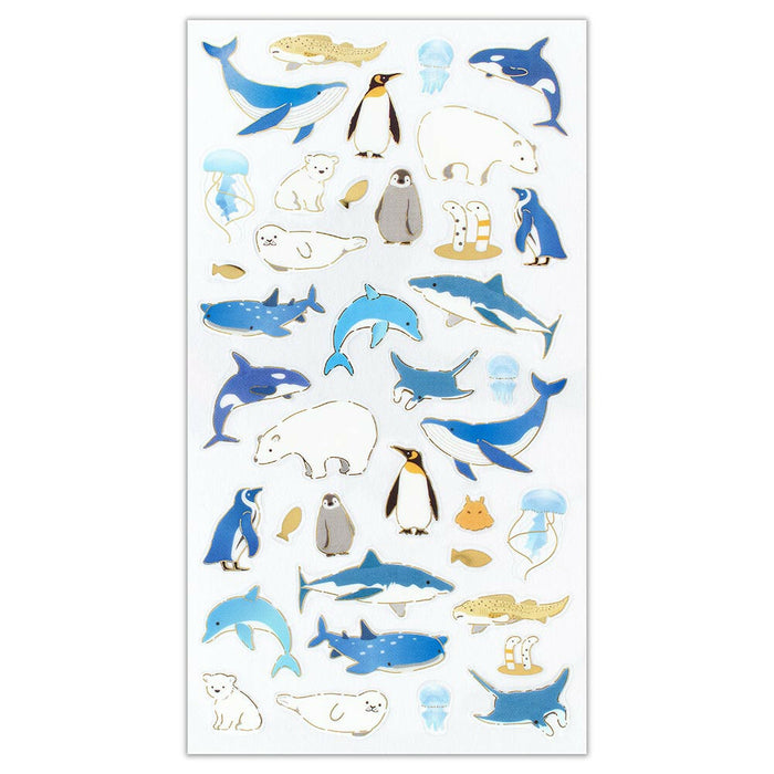 Clear Foil Stamped Stickers - Sea Creatures