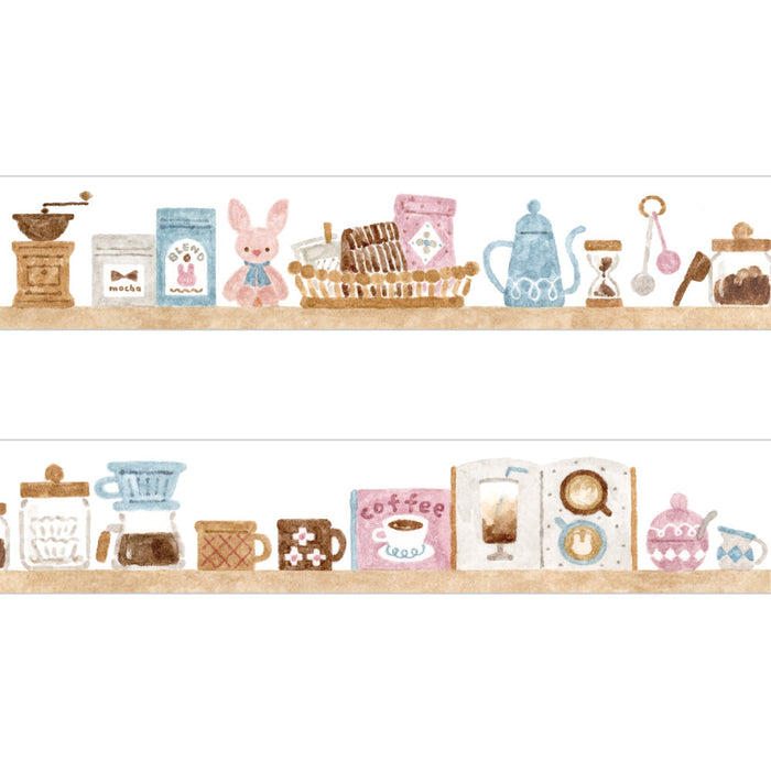 Nakauchi Waka x Papier Platz Washi Tape - Rabbit & Coffee