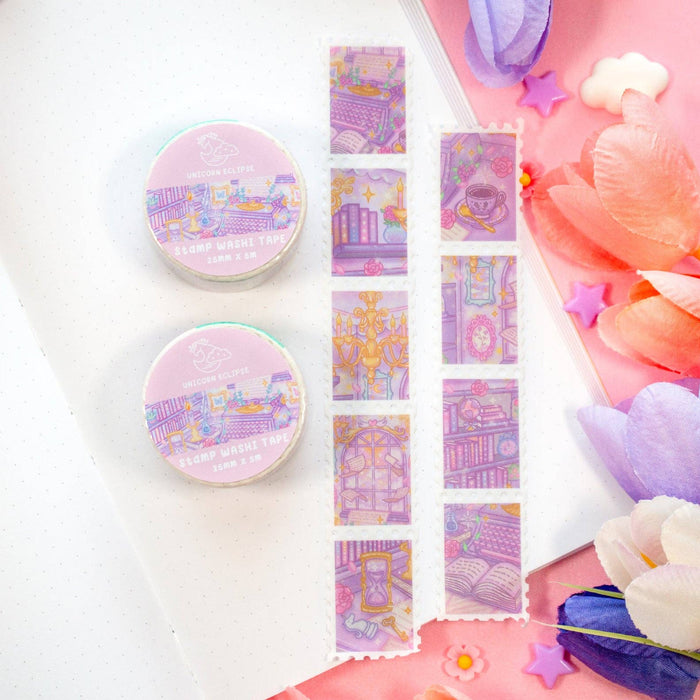 Pastel Academia Stamp Washi Tape