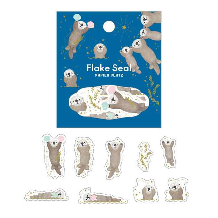 MILINA x Papier Platz Gold Foil Flake Stickers - Otter