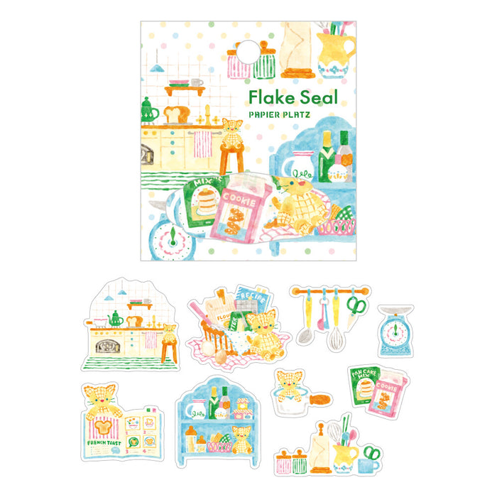 Nakauchi Waka x Papier Platz Flake Stickers - Cat & Kitchen