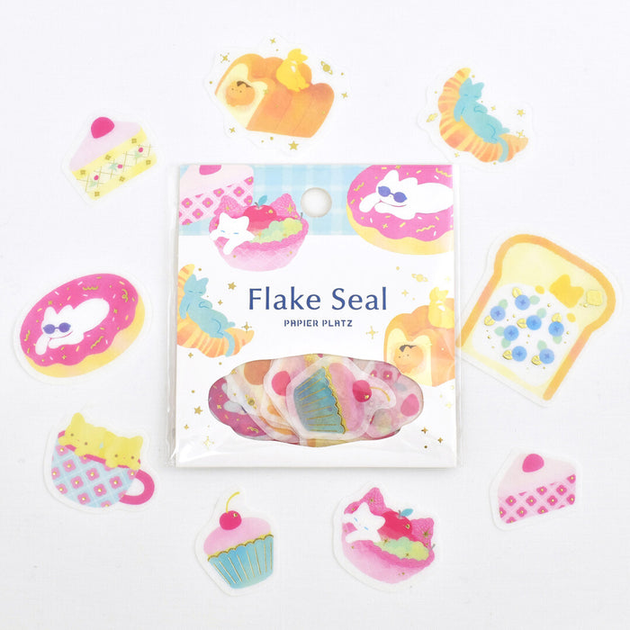 Kazu Miyashita x Papier Platz Gold Foil Flake Stickers - Sweets Time