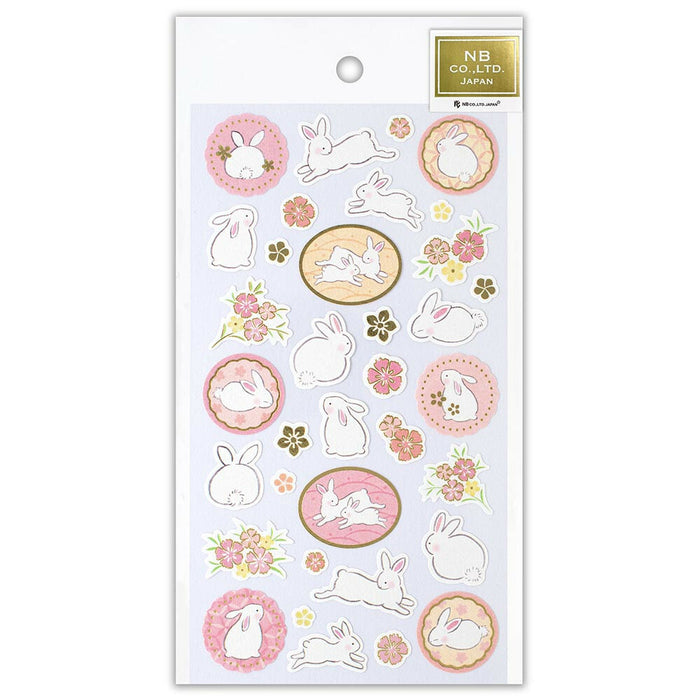 Japanese Paper Foiled Stickers - Rabbit