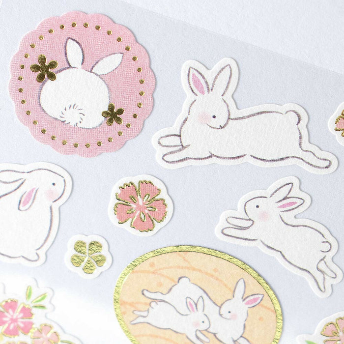 LAST STOCK! Japanese Paper Foiled Stickers - Rabbit
