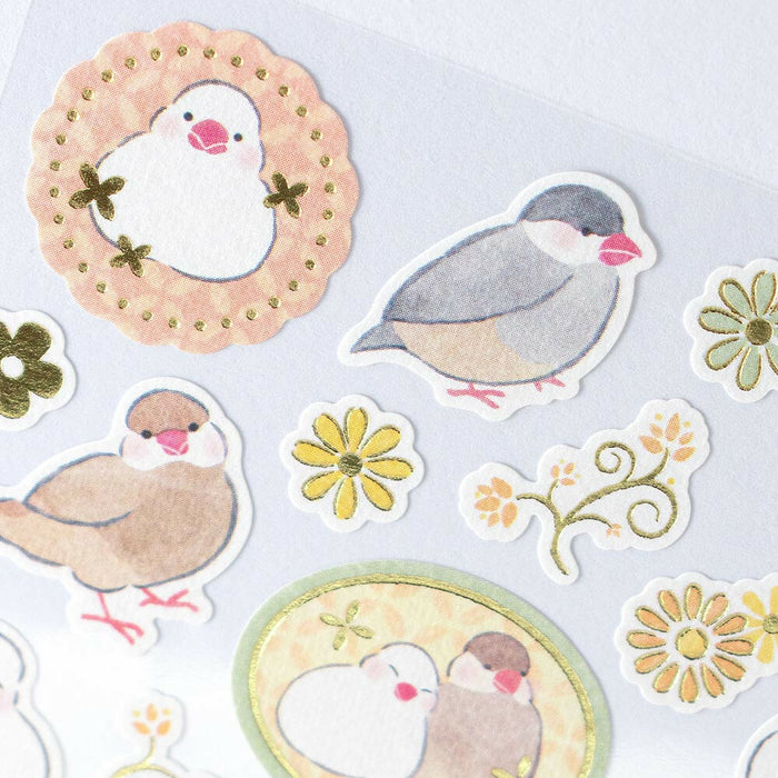 Japanese Paper Foiled Stickers - Bird