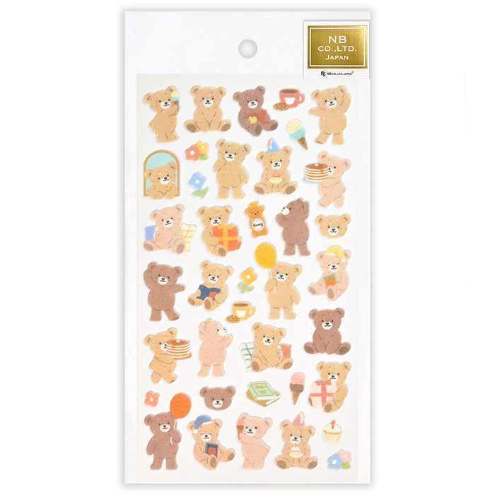 Japanese Non-Woven Fabric Stickers - Bear Holiday