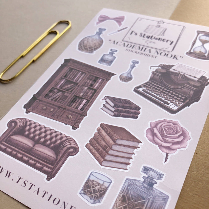 Dark Academia Nook Sticker Sheet