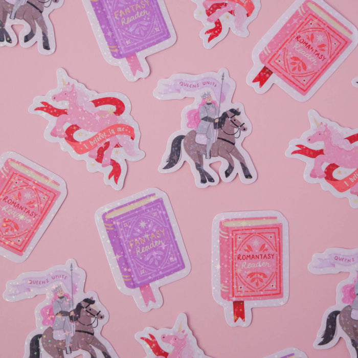 Romantasy Reader Holographic Vinyl Sticker