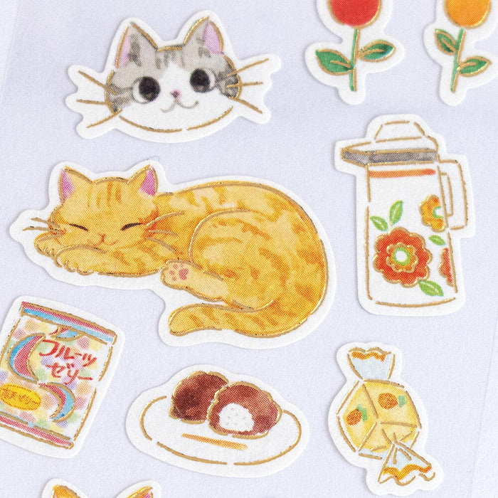 Japanese Paper Stickers - Nekorobi Chibi to Meeko