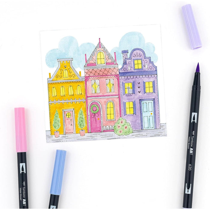 Tombow ABT Dual Brush Pen 10 Colour Set - Pastel