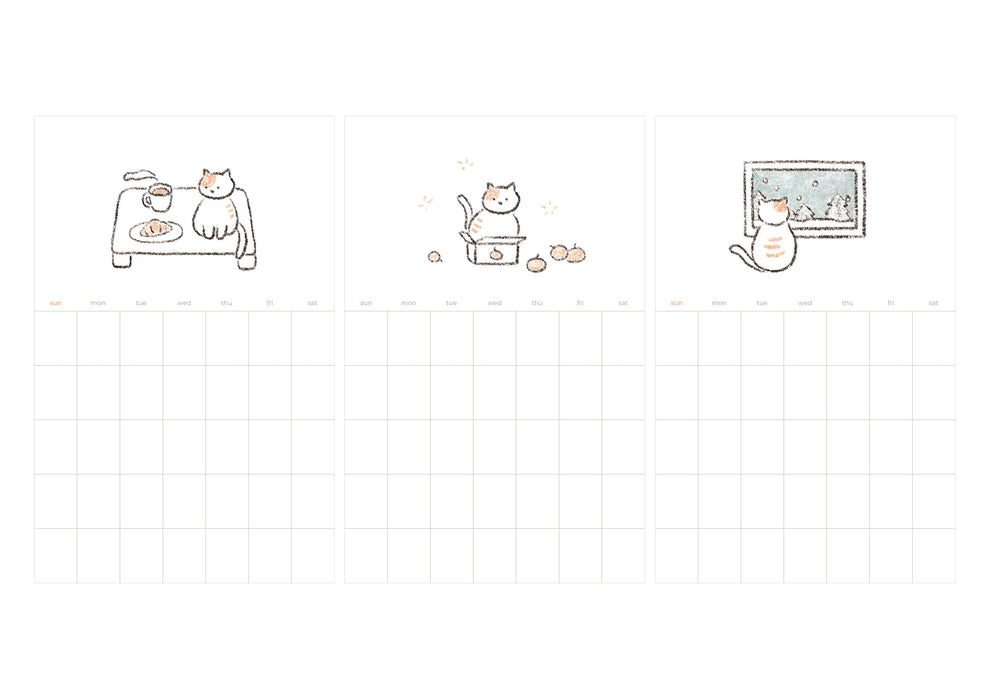 Monthly Plan Calendar Stickers - Cats