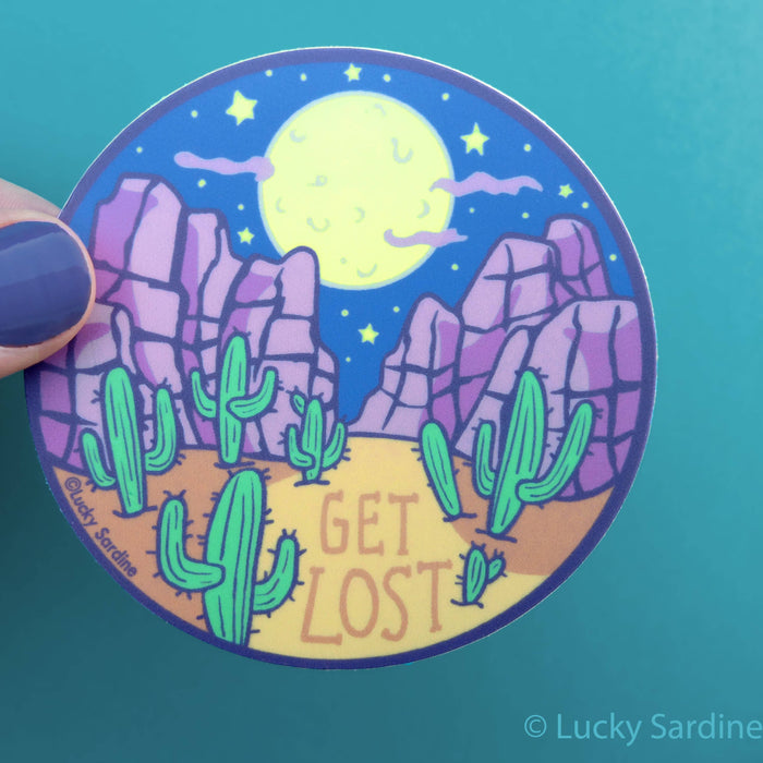 Desert Night Get Lost Vinyl Sticker