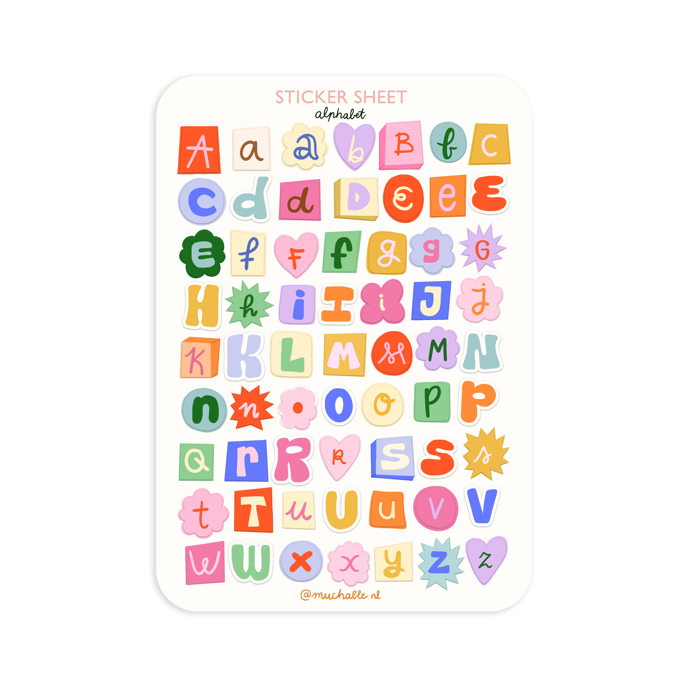 A5 Sticker Sheet - Alphabet — WashiGang