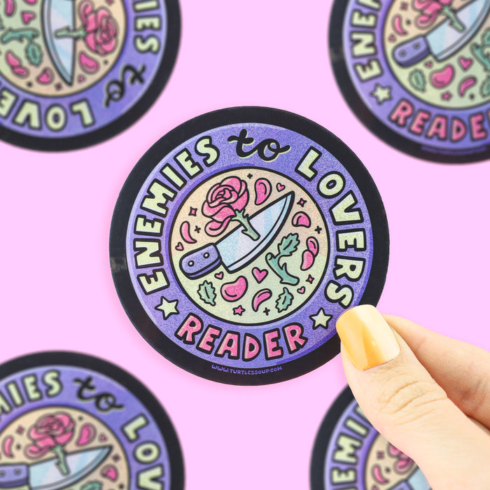Enemies to Lovers Reader Glitter Vinyl Sticker