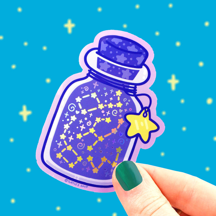 Bottle of Stars Vinyl Sticker (Holographic)