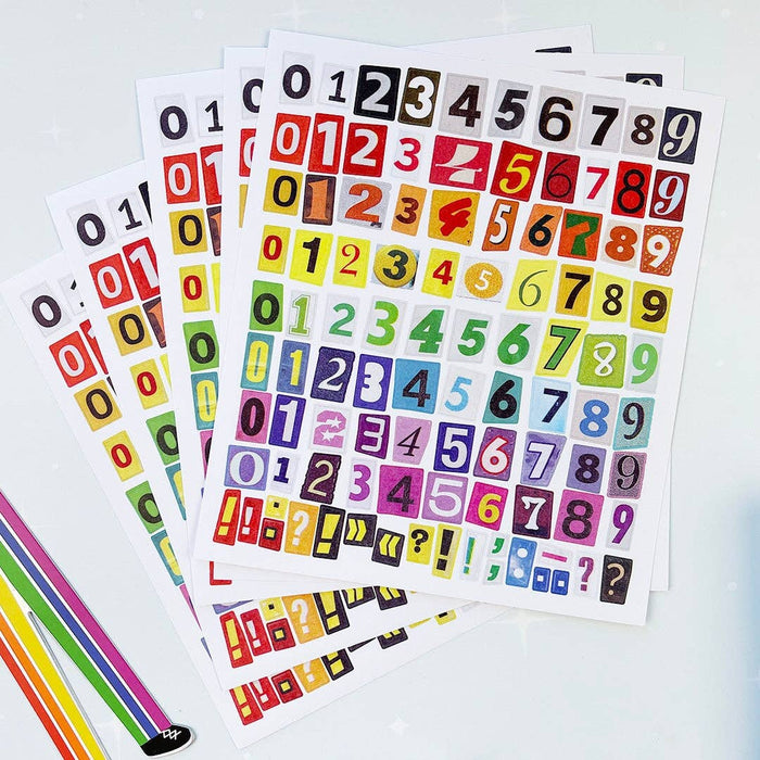 Colour-Cut Counts Big Number Stickers (5 Sheets)