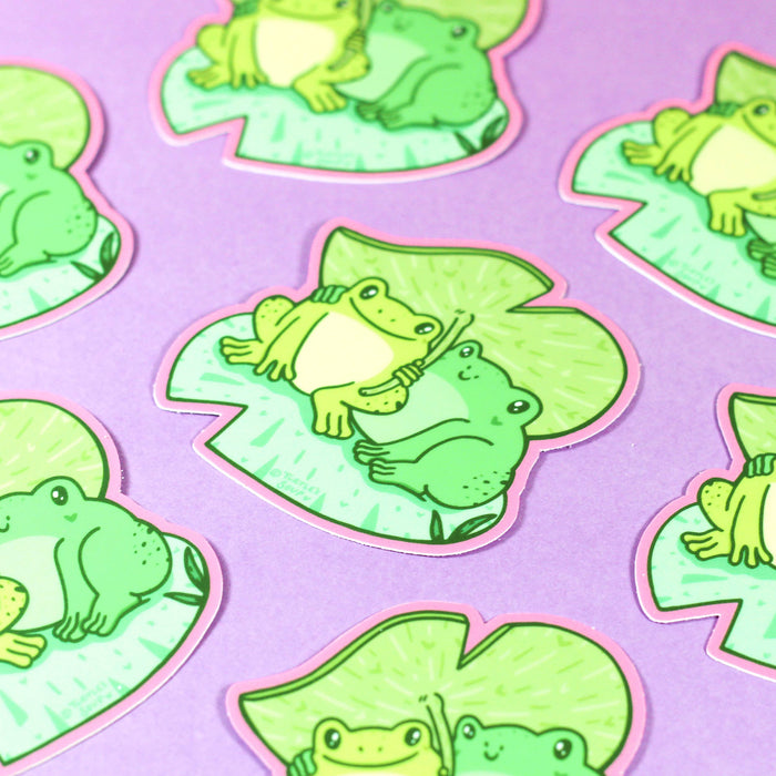 Frogs in Love Vinyl Sticker