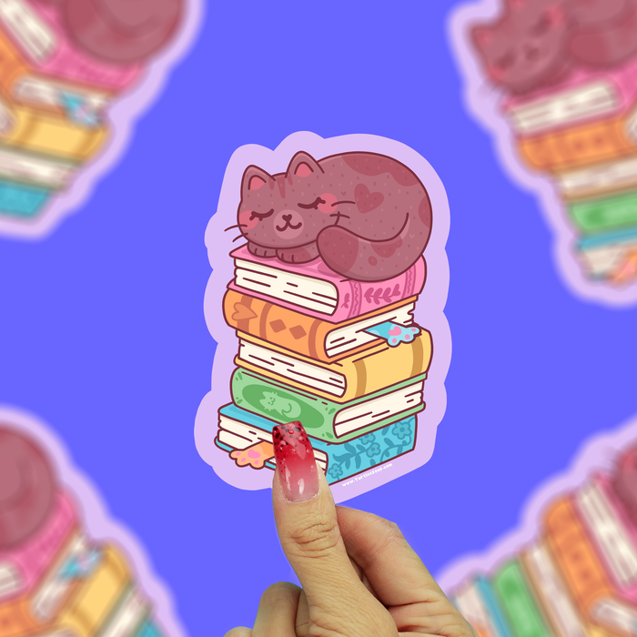 Bookstack Kitty Vinyl Sticker