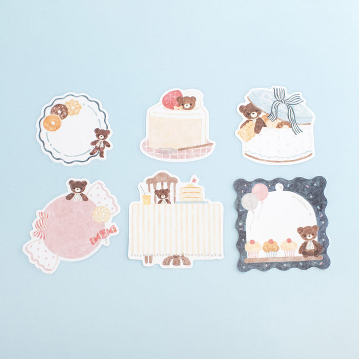 Nakauchi Waka x Papier Platz Flake Sticky Notes - Bear & Sweets