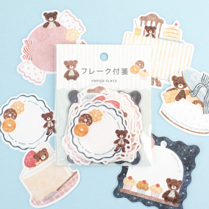 Nakauchi Waka x Papier Platz Flake Sticky Notes - Bear & Sweets