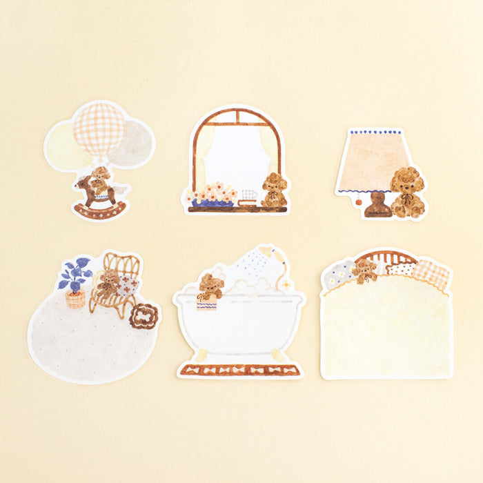 Nakauchi Waka x Papier Platz Flake Sticky Notes - Dog & Interior