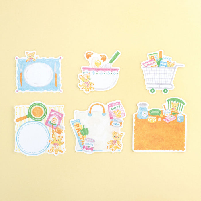Nakauchi Waka x Papier Platz Flake Sticky Notes - Cat & Kitchen