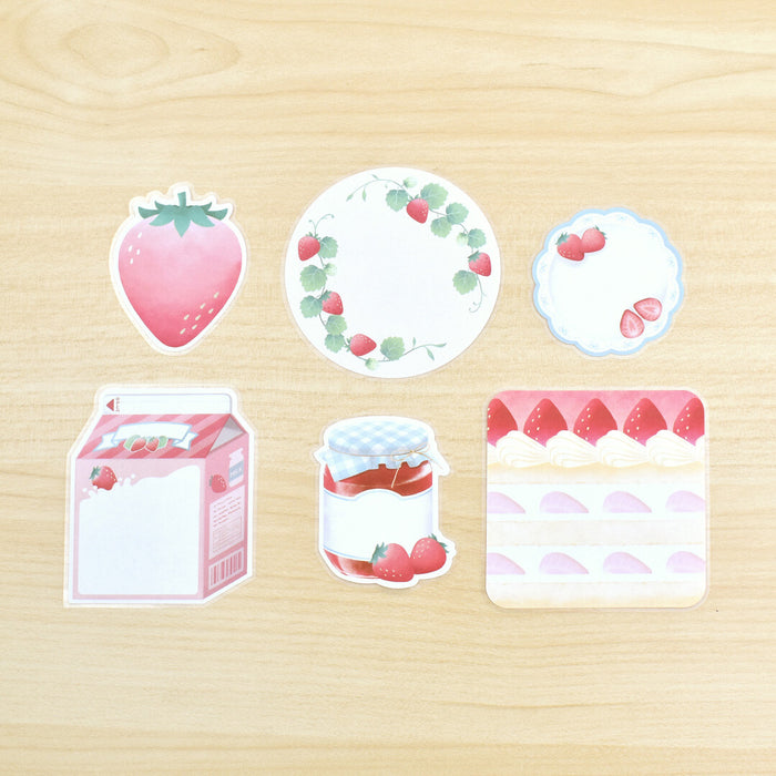 Natsunoka x Papier Platz Flake Sticky Notes - Strawberry