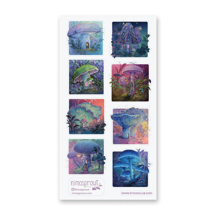 Mushroom Homes Sticker Sheet