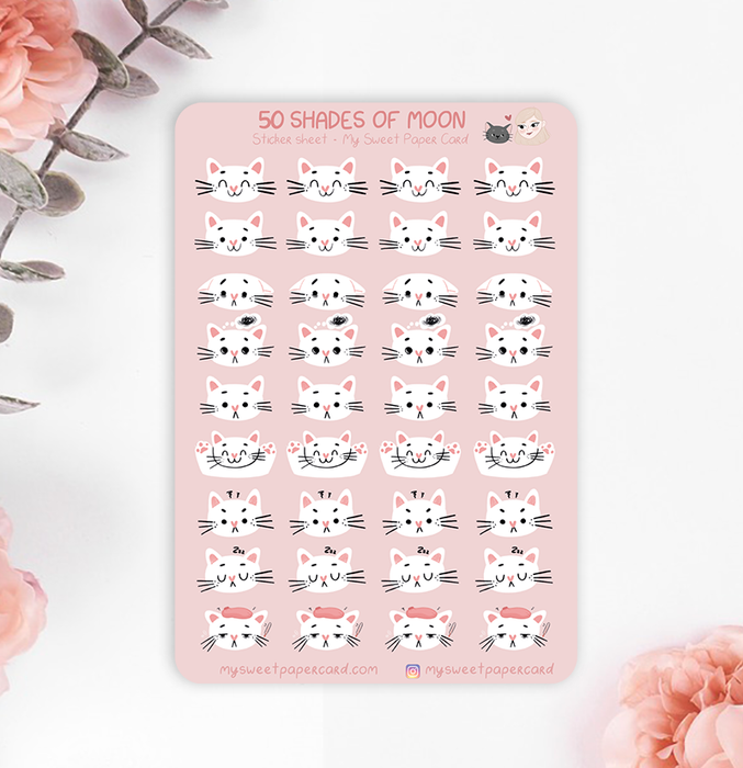 Moon Mood Cat Planner Stickers