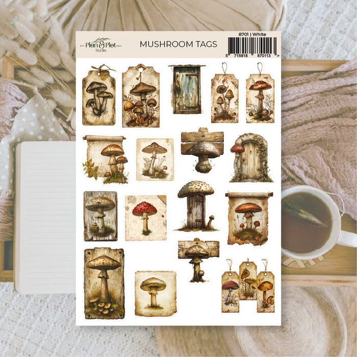 Mushroom Tags Sticker Sheet