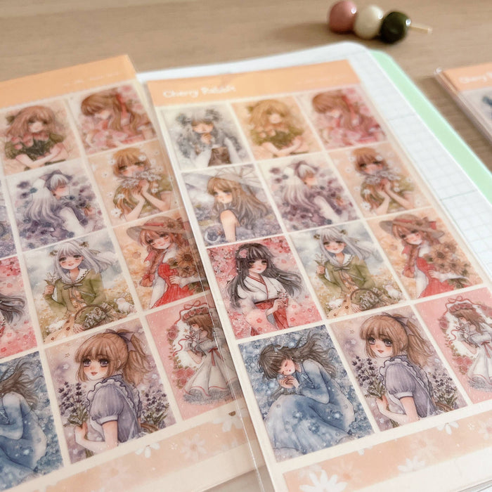 Flower Series Clear Sticker Sheet