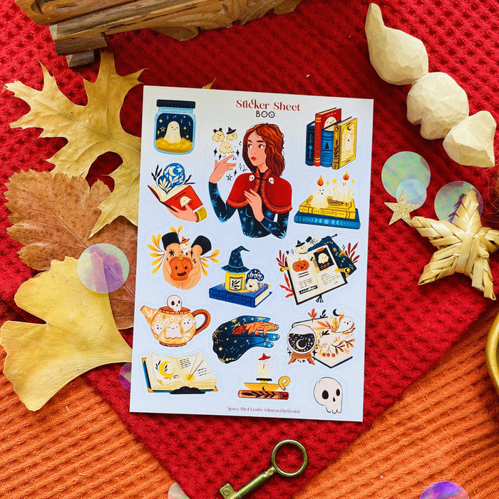 Ghost Boo Halloween Sticker Sheet