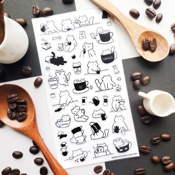 Caffeine Cats 1 Sticker Sheet