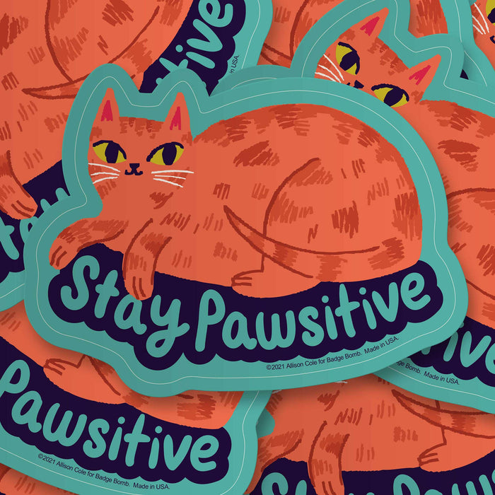 Stay Pawsitive Vinyl Sticker