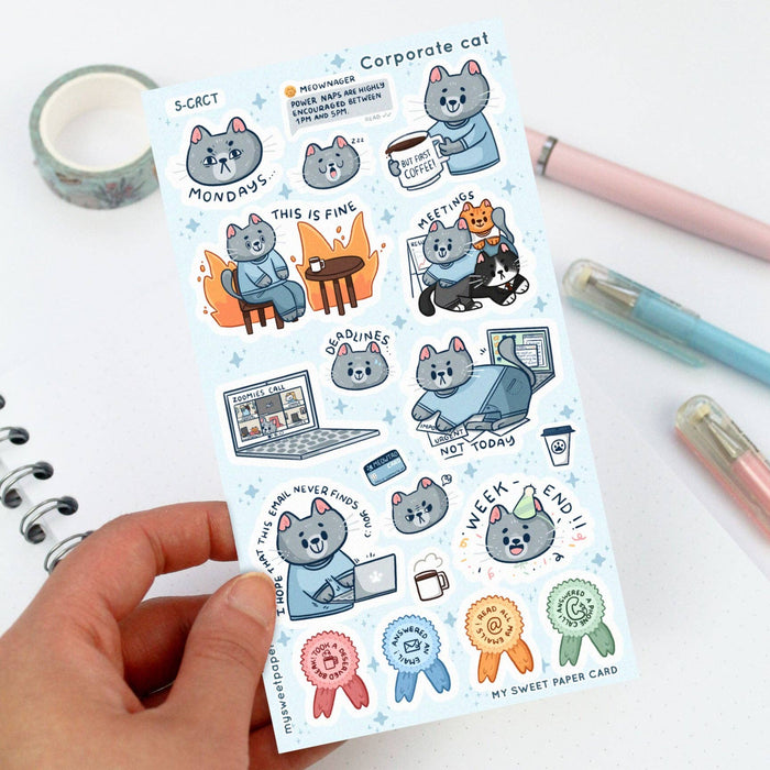 Corporate Cat Sticker Sheet