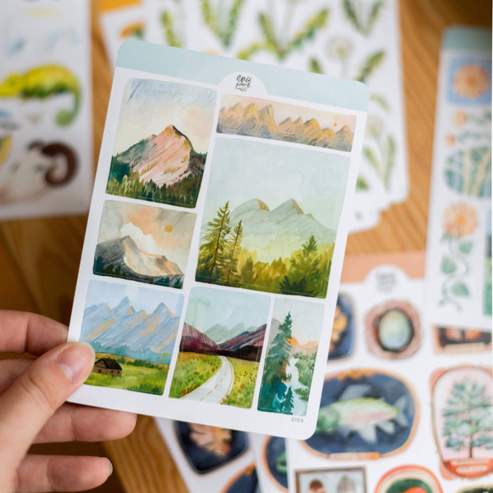 Sticker Sheet — Mountain Landscapes