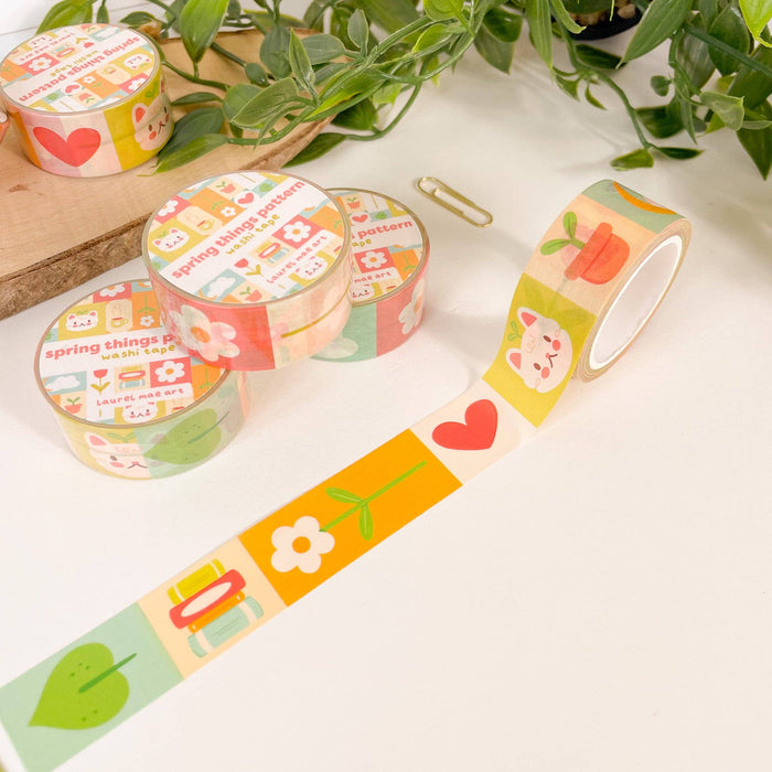 Spring Things Pattern - Chunky Washi Tape