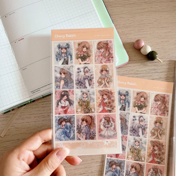 Flower Series Clear Sticker Sheet