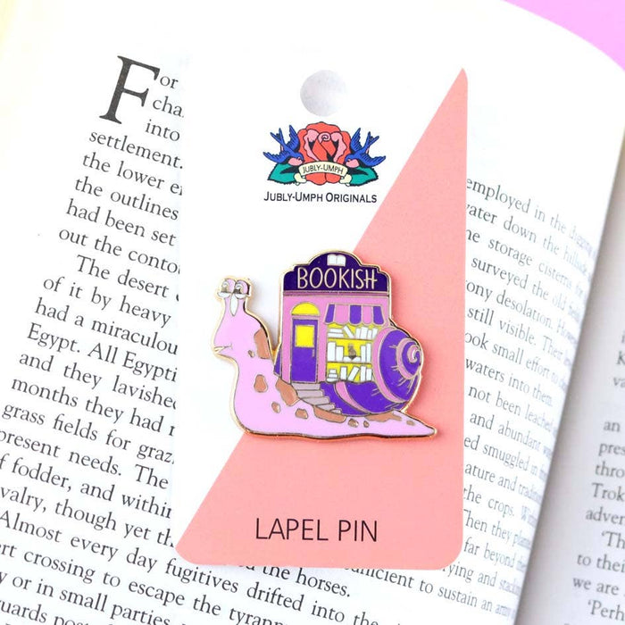 Bookish Snail Enamel Lapel Pin