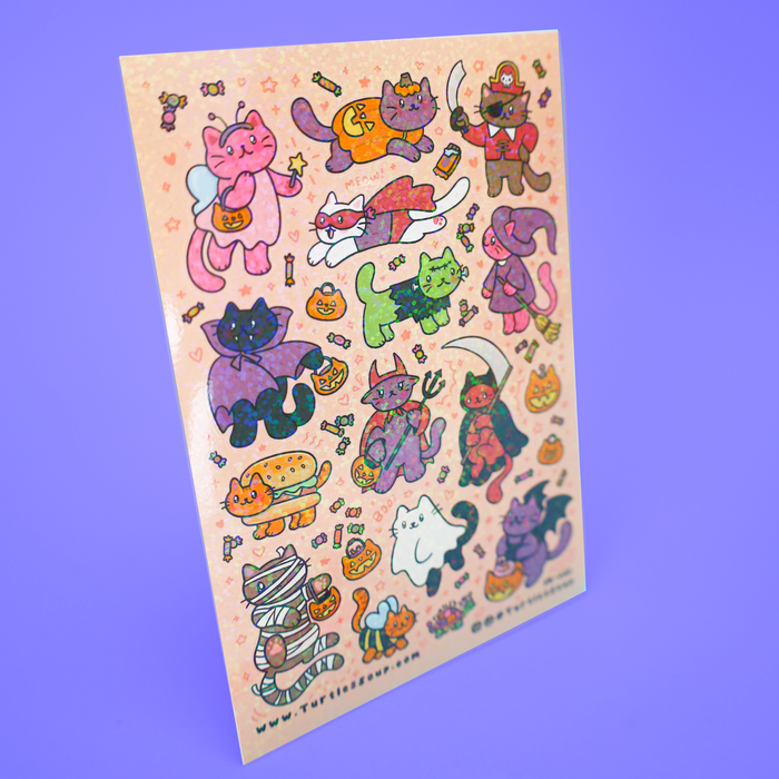 Kitty Halloween Costume Vinyl Sticker Sheet