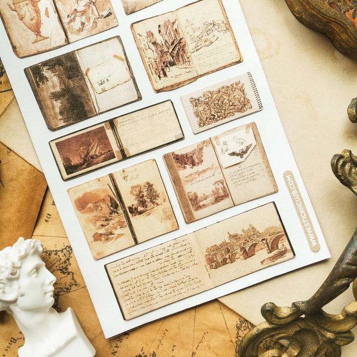 Sepia Sketchbooks Sticker Sheet