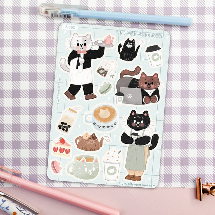 A6 Cat Café Stickers