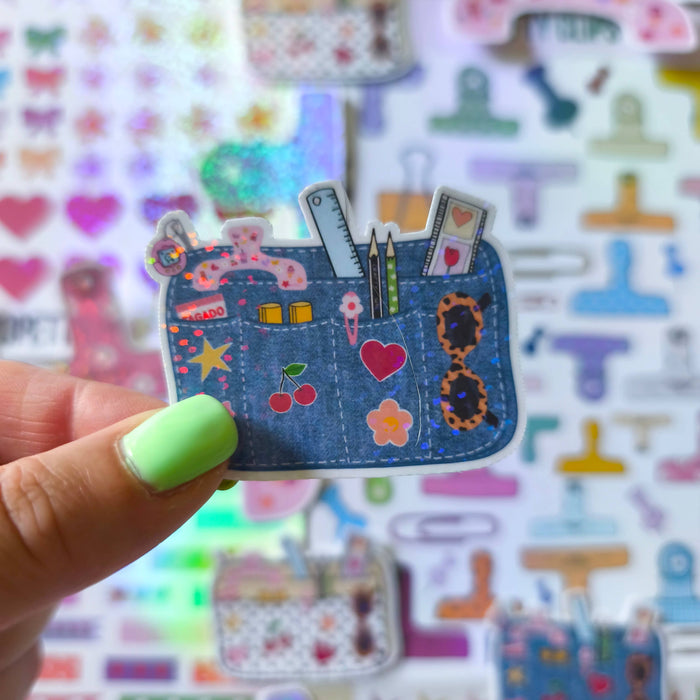 Jeans Journal Pouch Vinyl Sticker